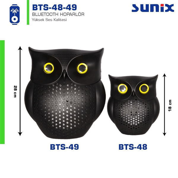 Sunix Bts 48 Baykuş Bluetooth Speaker Hoparlör