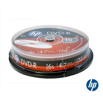 HP DVD-R 16X 120DK 4.7GB 10 LU CAKEBOX DME00026-3 