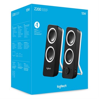 Logitech Z200 Stereo 5w 1+1 Speaker Ses Kontrol Düğmeli Siyah 980-000810