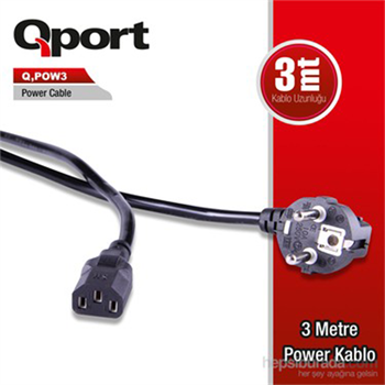 Qport Q-POW3 3 M PC Güç Kablosu